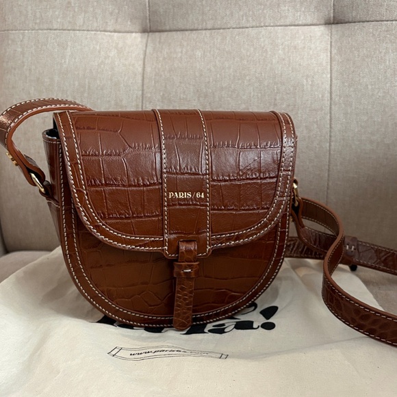 Paris/64 mini croc tressor crossbody bag - Picture 2 of 12